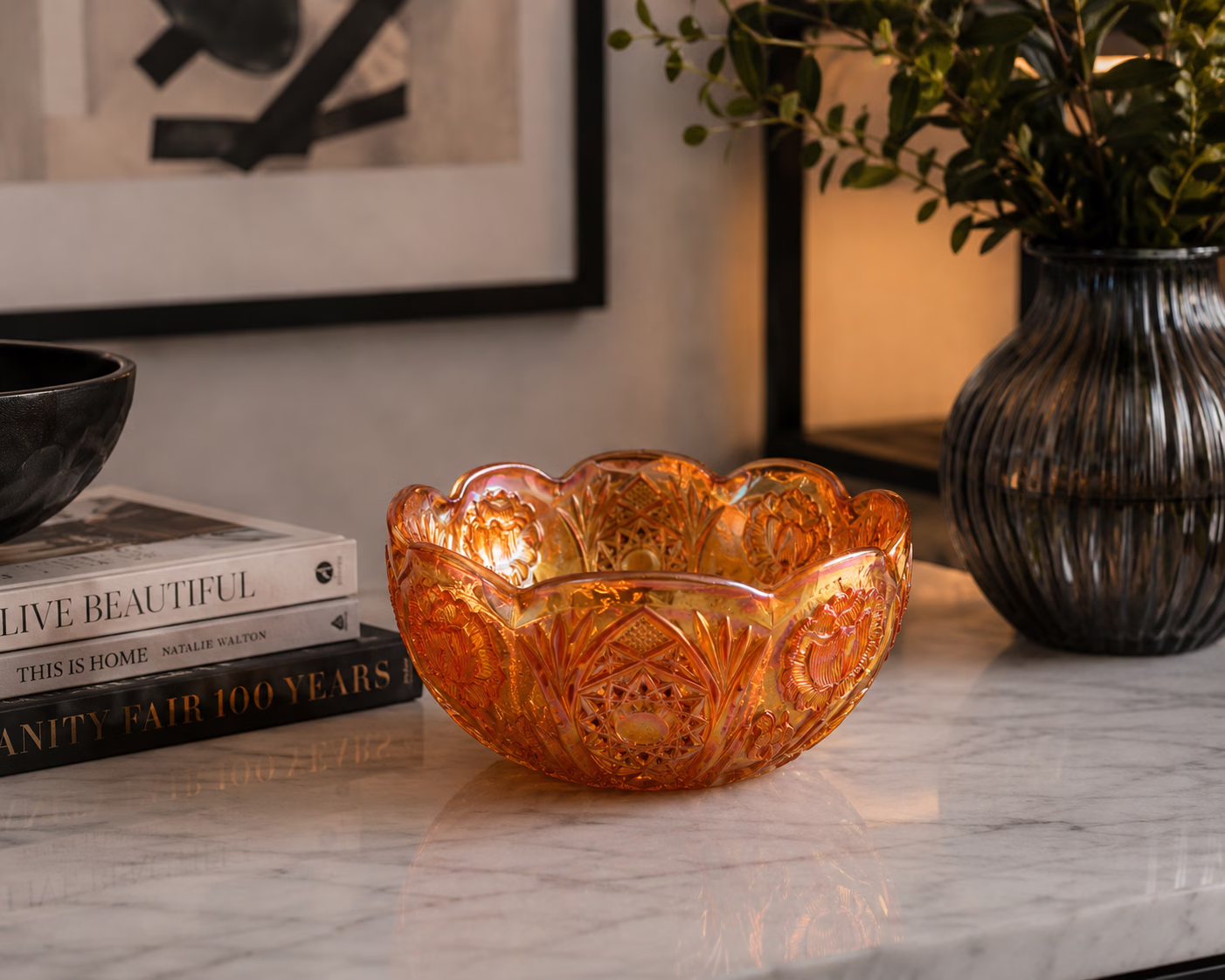 Dekoracyjna paterka/misa typu carnival glass
