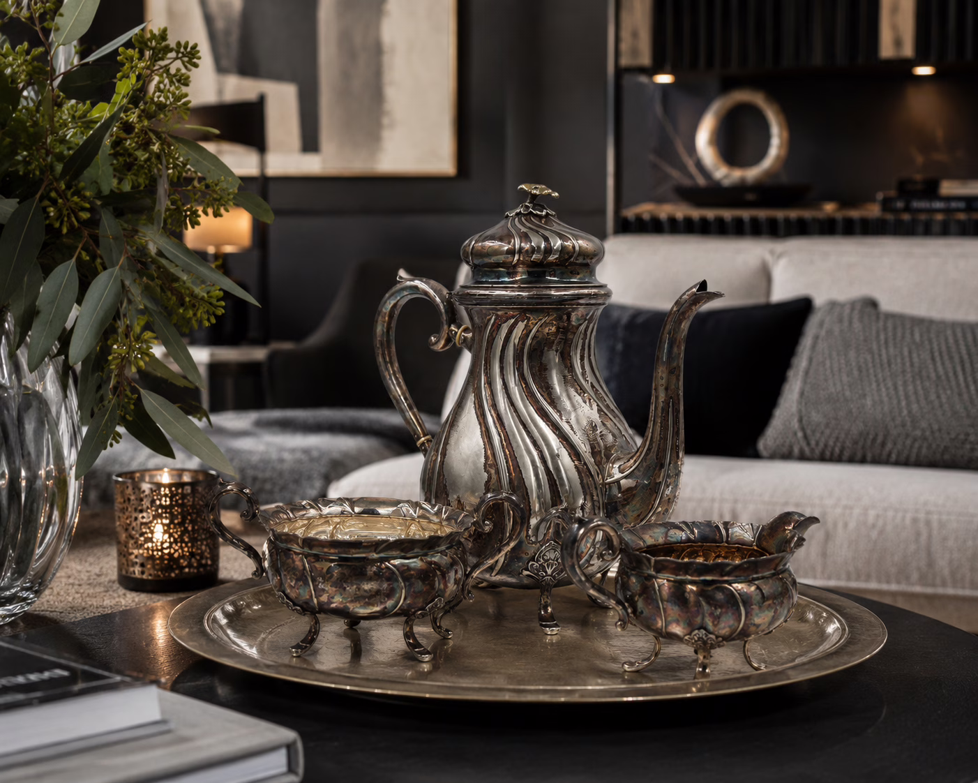 Komplet do kawy/herbaty w stylu skandynawskiego modernizmu/art déco