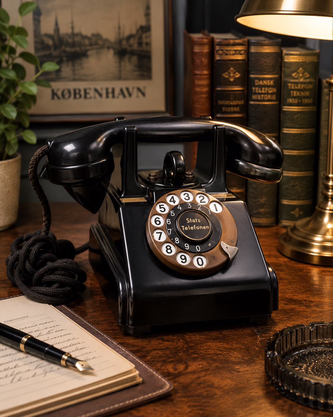 Duński telefon bakielitowy Telefon Fabrik Automatic A/S København – Stats Telefonen – vintage retro lata 30/40
