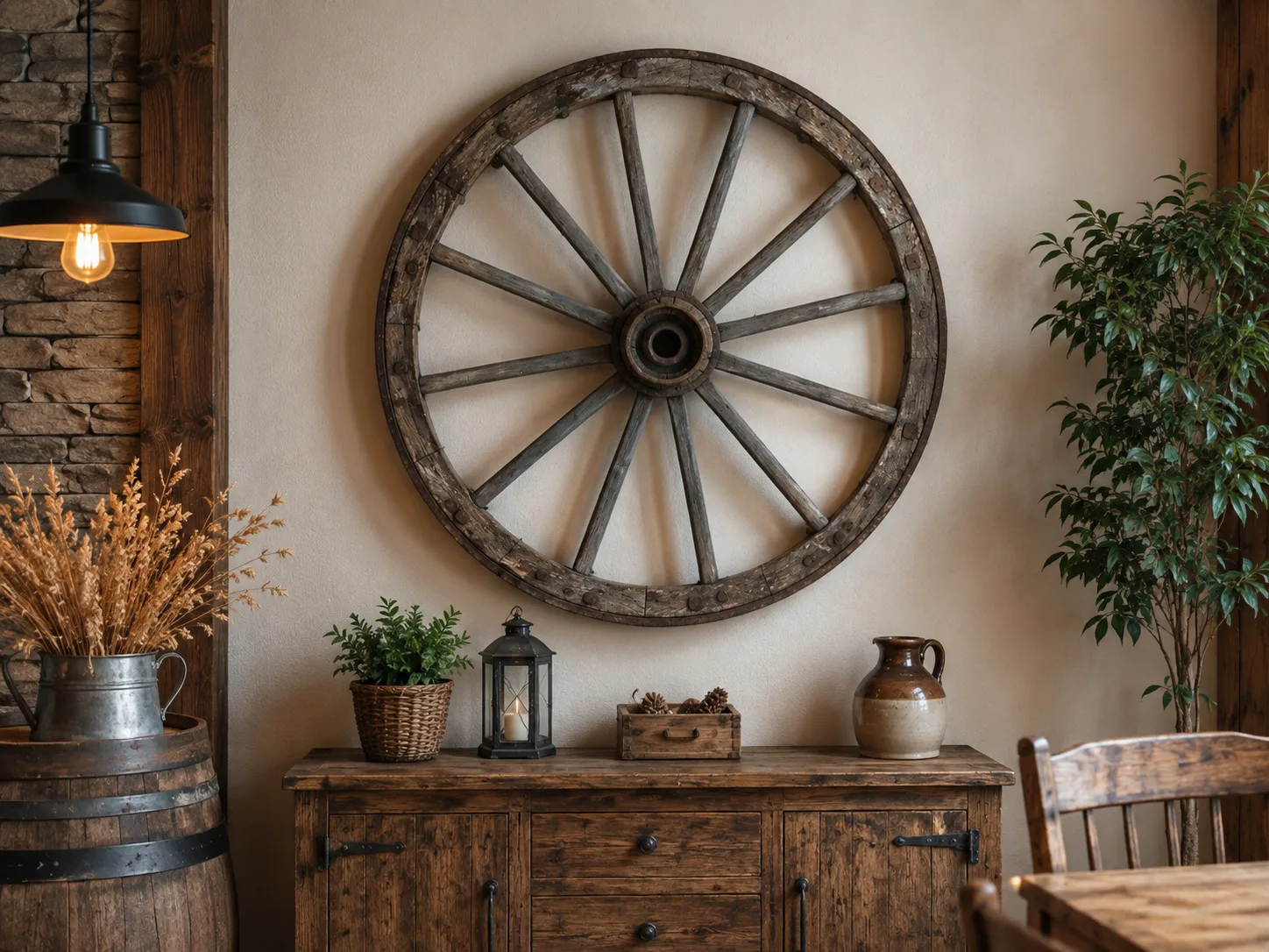 Duże drewniane koło od wozu konnego 100 cm antyk rustykalne loft vintage