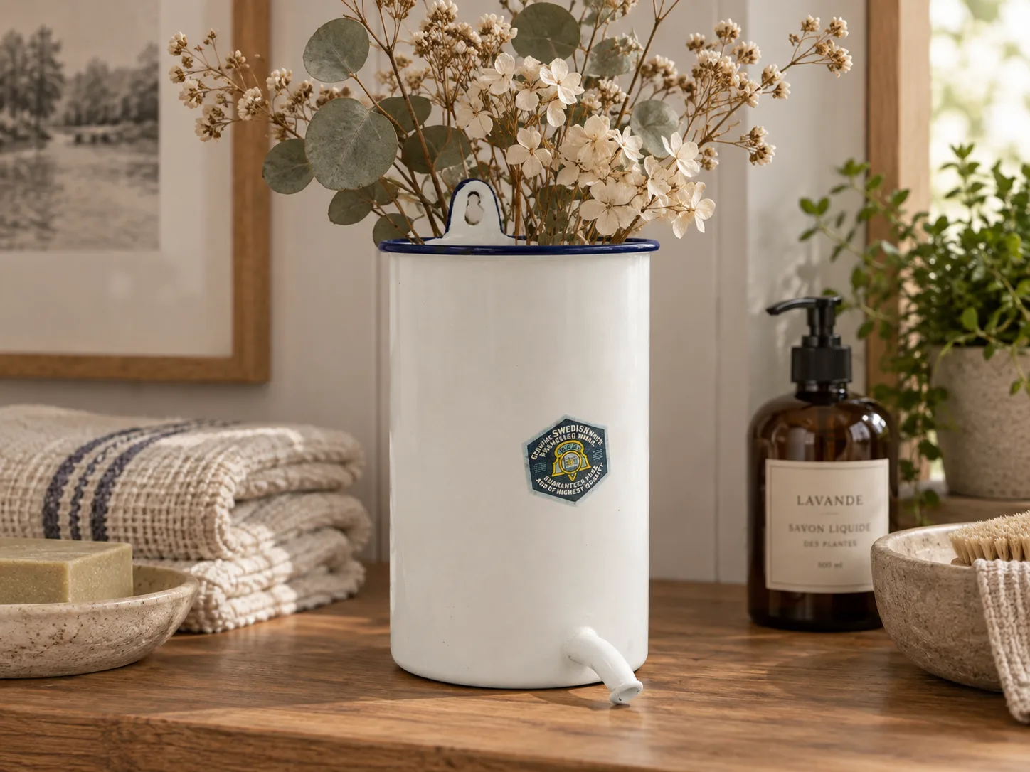 Kockums Sweden irygator emaliowany 1,5 l vintage szwedzki medyczny